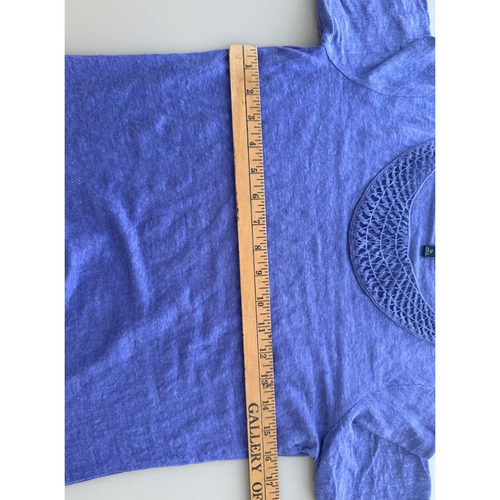Talbots Talbots Shirt Womens Petite Small Purple Short Sleeve Smocking Top Linen Casual T-Shirt Size S / US 4 / IT 40 - 7 Thumbnail