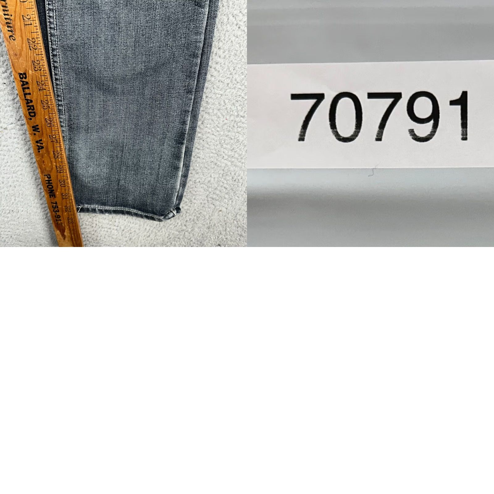 Denime FlyPaper Mens Straight Jeans 32X34 Blue Distressed 5 Pocket Casual Denim Pants Size US 32 / EU 48 - 8 Thumbnail