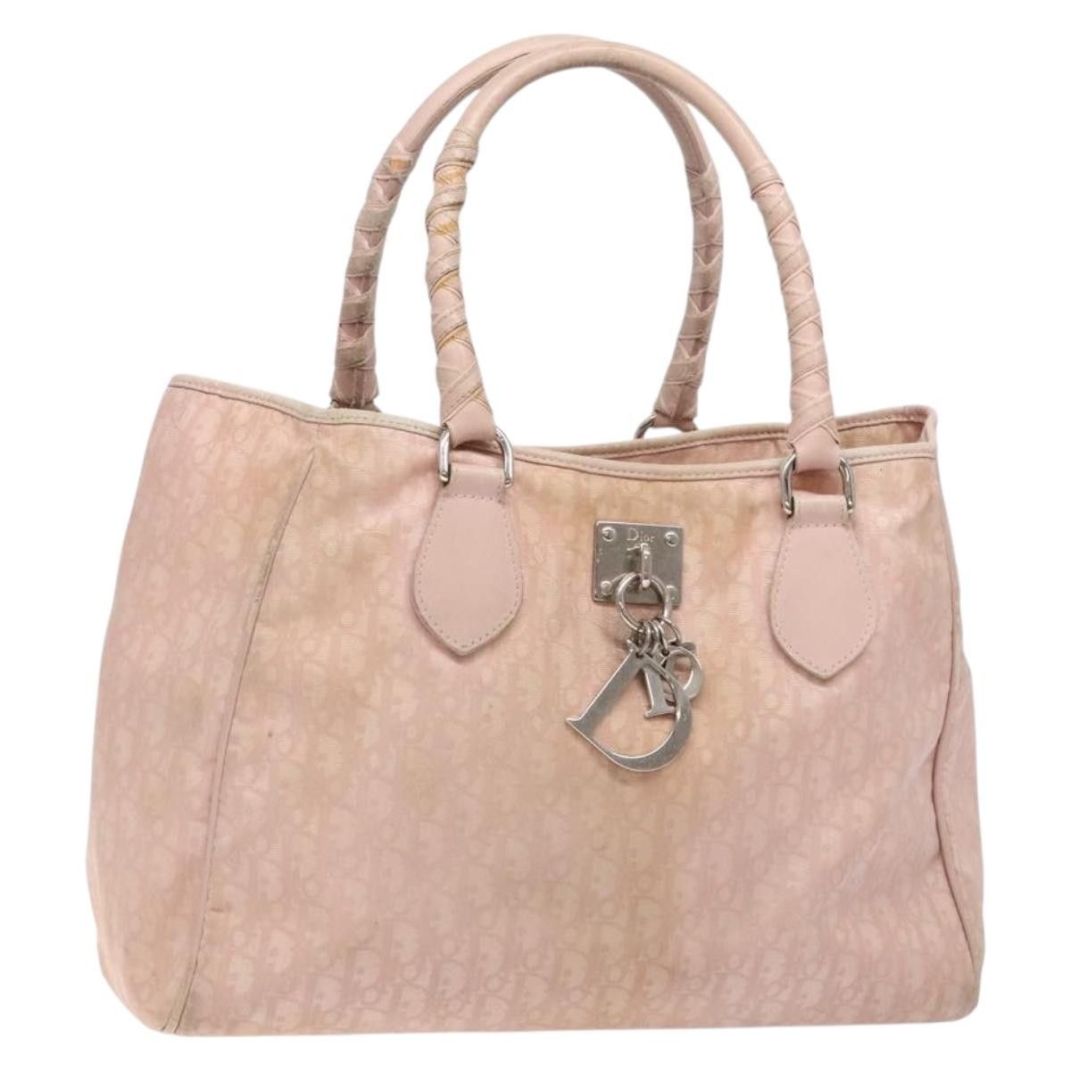 Dior DIOR Trotter Canvas Tote Bag Pink Silver Size ONE SIZE - 1 Thumbnail