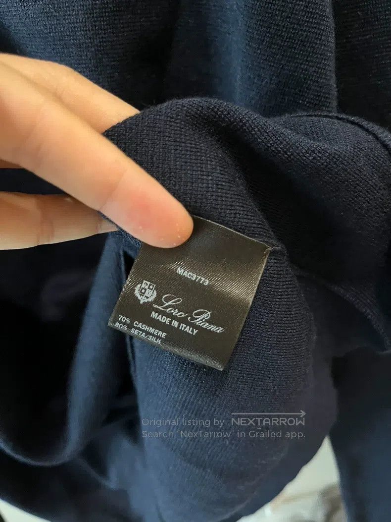 Loro Piana LORO PIANA Navy blue knit polo shirt Size S / US 4 / IT 40 - 4 Thumbnail