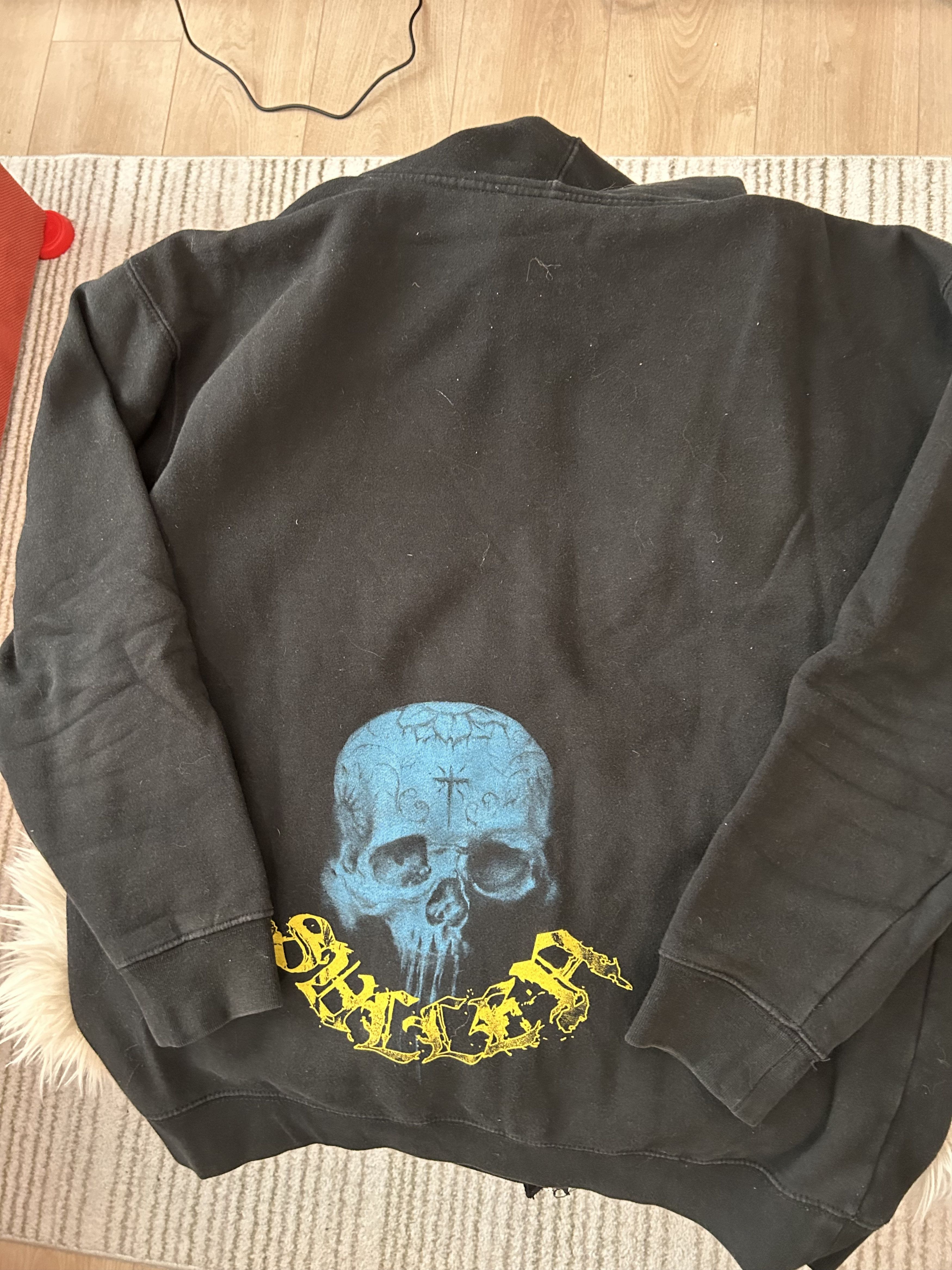Vintage sullen emo goth black skull hoodie Size US L / EU 52-54 / 3 - 6 Thumbnail