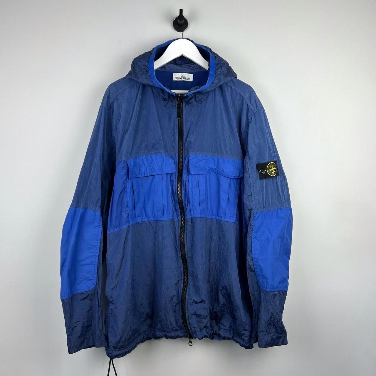 image of Stone Island Nylon Metal Watro Jacket in Blue, Men's (Size 2XL)