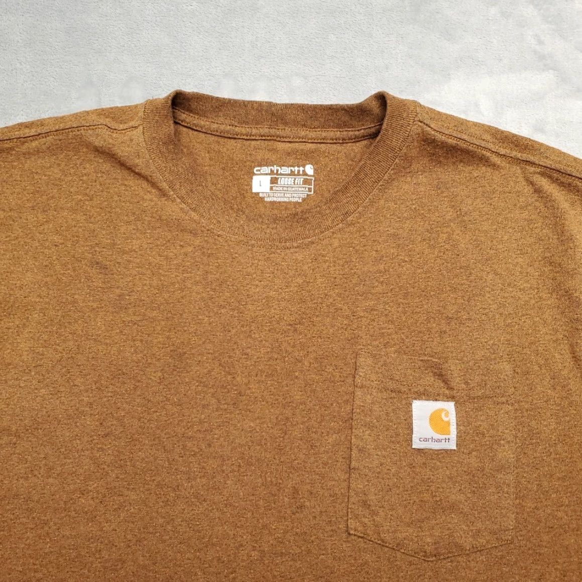 Carhartt Carhartt Shirt Mens Large Brown Loose Fit Short Sleeve Crewneck Pocket Work TEE Size US L / EU 52-54 / 3 - 2 Thumbnail