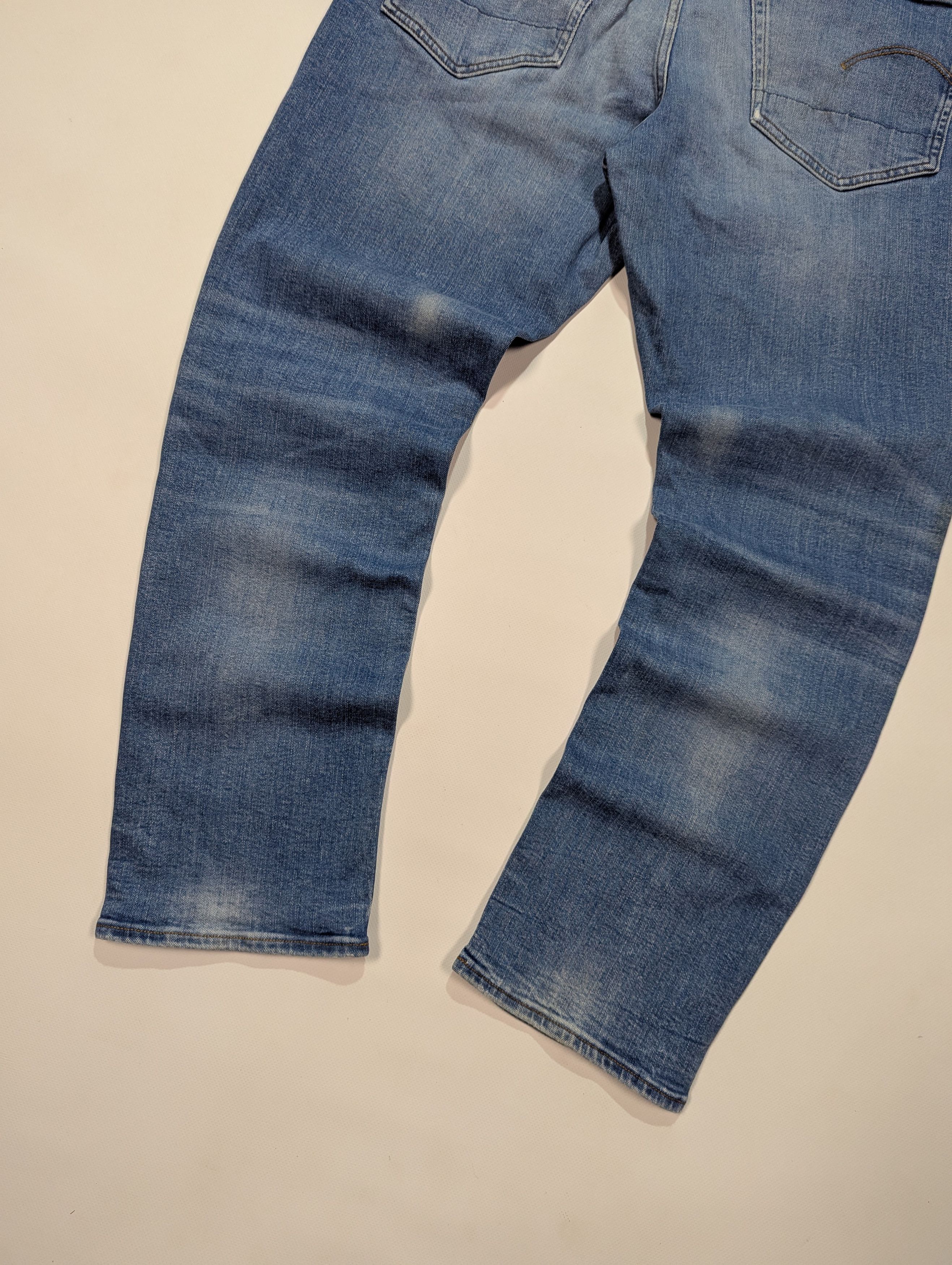 G-Star G - Star RAW 3301 Men's Straight Light Blue Distressed Jeans Size US 34 / EU 50 - 7 Thumbnail