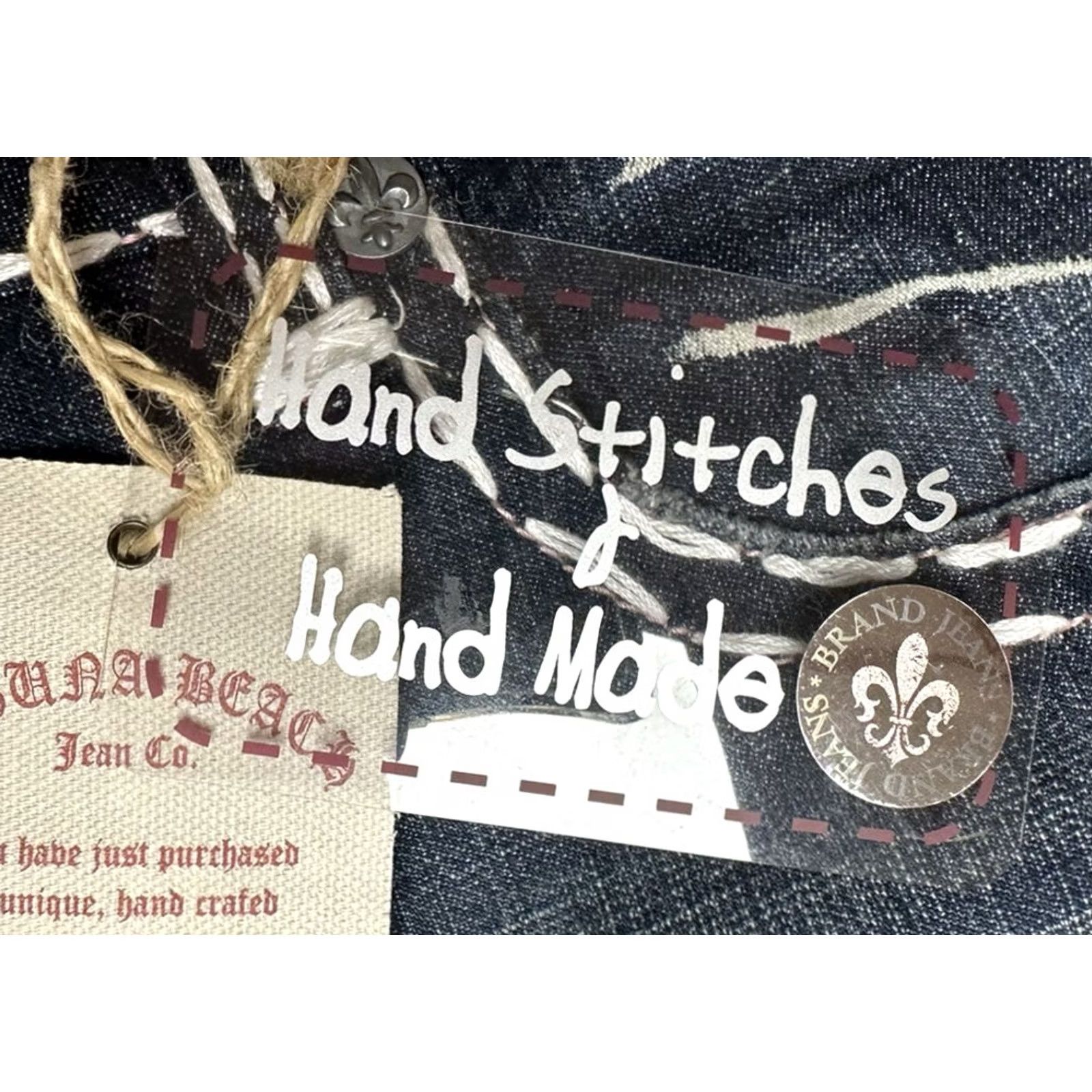 Vintage VINTAGE Laguna Beach Jeans Womens 30 x 32 Suede Pocket Fleur D Lis Boot Cut ND2027P Regular Women Size 30" / US 8 / IT 44 - 6 Thumbnail