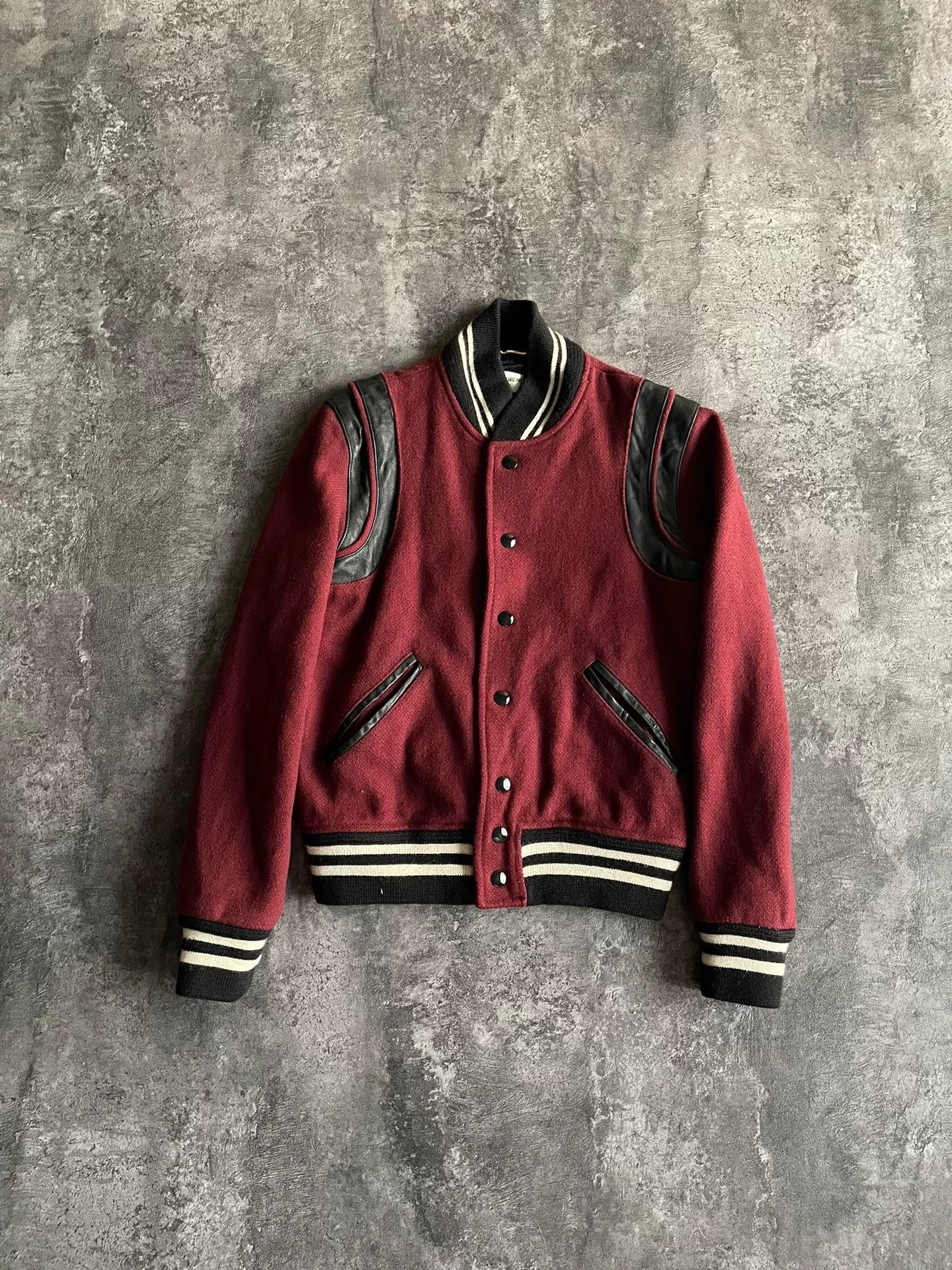 Saint Laurent Paris saint laurent burgundy leather baseball jacket Size XS / US 0-2 / IT 36-38 - 1 Thumbnail