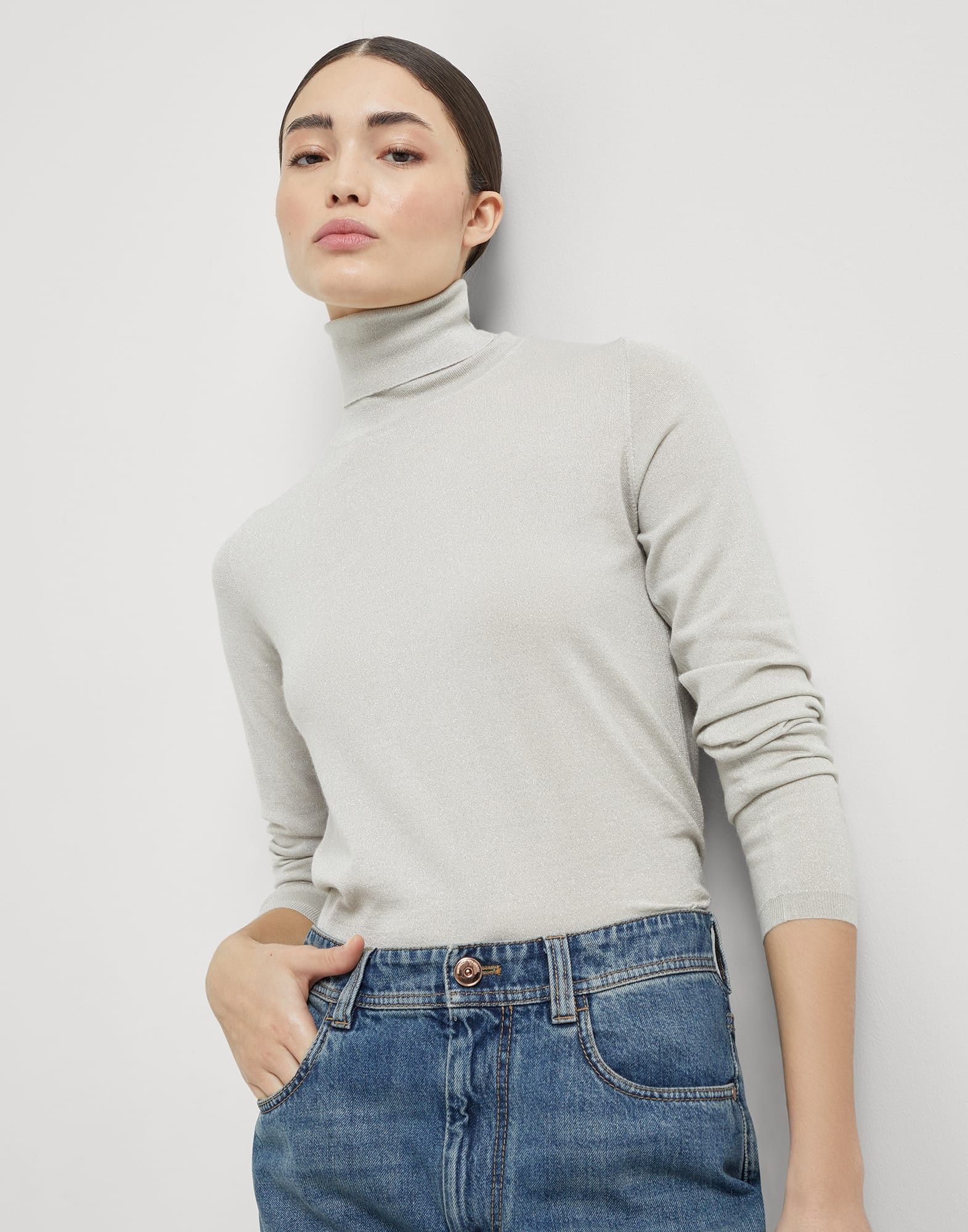 Brunello Cucinelli o1la1rc1a1025 Turtleneck Sweater in Grey Size S / US 4 / IT 40 - 4 Thumbnail