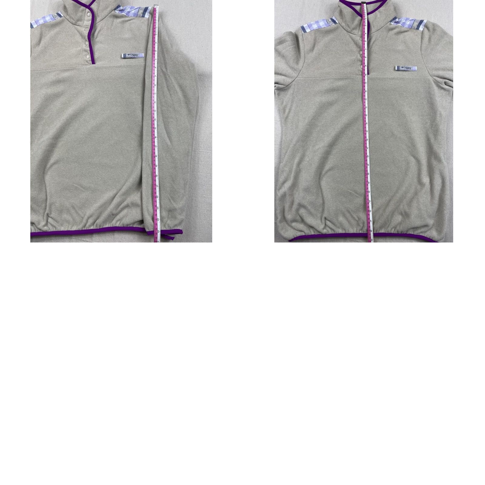 Vintage Columbia Womens PFG Fleece T Snap Sz Large Pullover Jacket Beige Pockets Casual Mid-Length Size L / US 10 / IT 46 - 8 Thumbnail