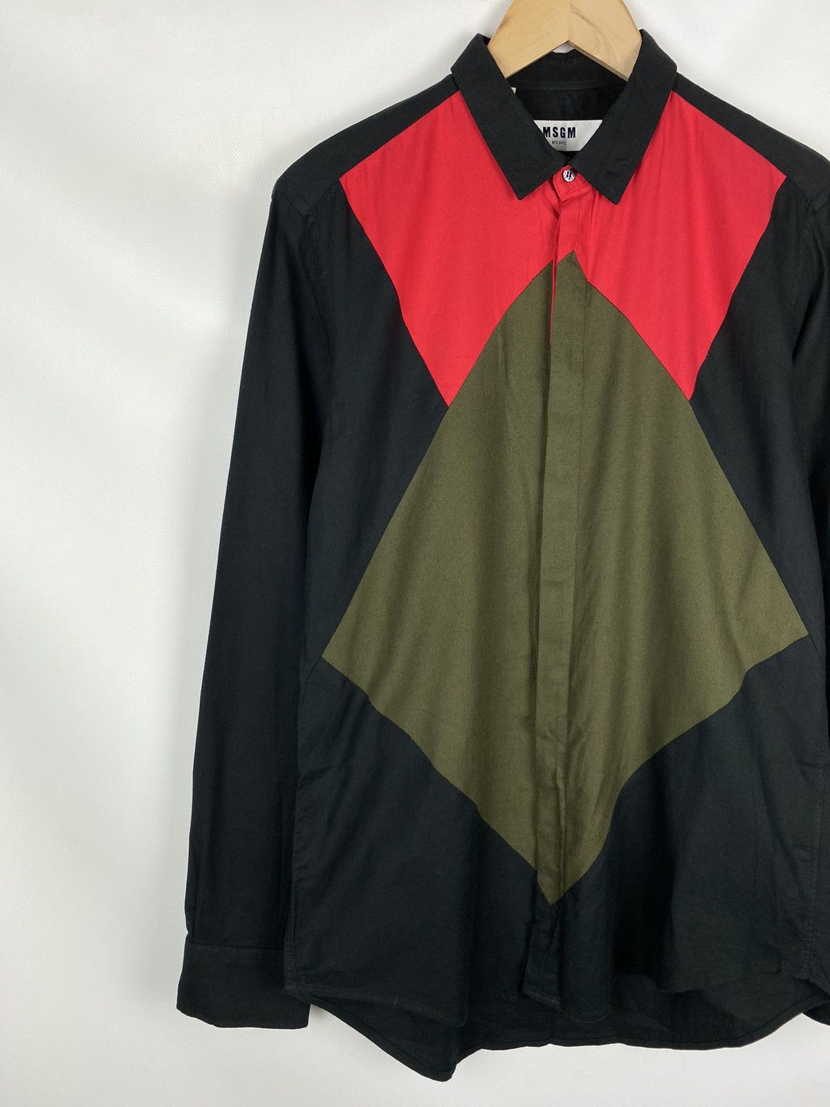 MSGM MSGM men’s long sleeve geometric pattern button up shirt Size US M / EU 48-50 / 2 - 2 Thumbnail