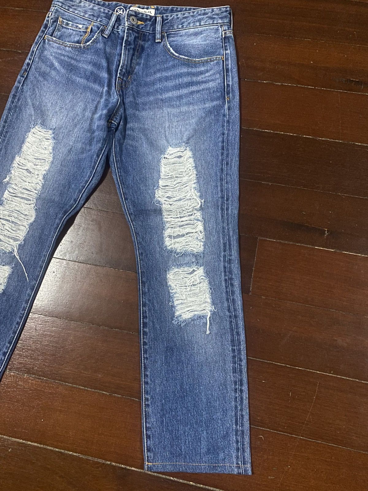 Vanquish Vanquish Japan Faded Blue Jeans distressed Size US 34 / EU 50 - 4 Thumbnail