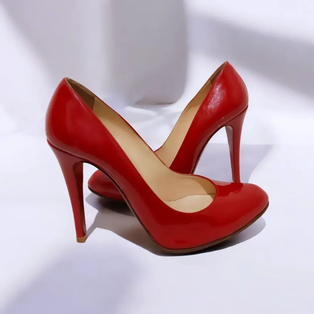 Christian Louboutin Christian Louboutin Fifi 100mm Red Patent Leather Heels Size US 8.5 / IT 38.5 - 2 Thumbnail