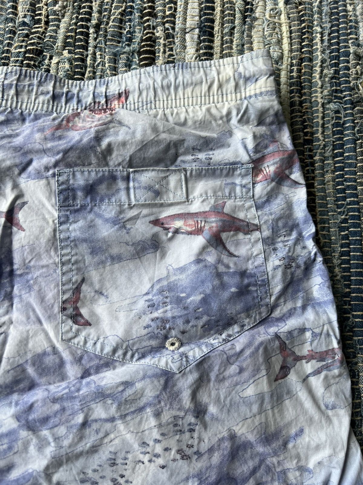 Polo Ralph Lauren × Ralph Lauren Sport Vintage Polo Sport RL Shark Printed Swim Trunks Shorts Size US 34 / EU 50 - 4 Thumbnail