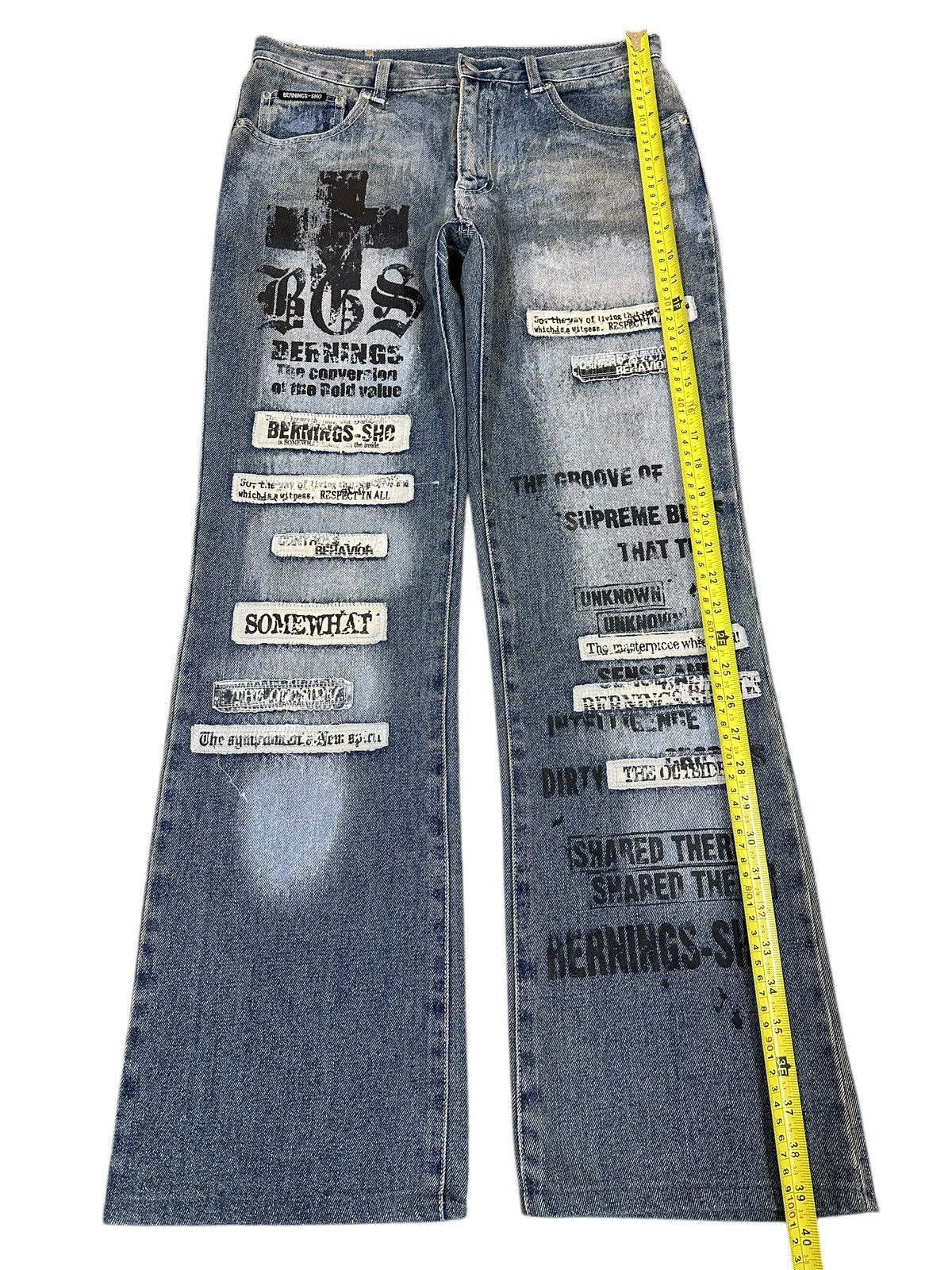 If Six Was Nine Vintage Japanese Brand Punk Embroidered Style Wide Leg Jeans Size US 31 - 12 Thumbnail