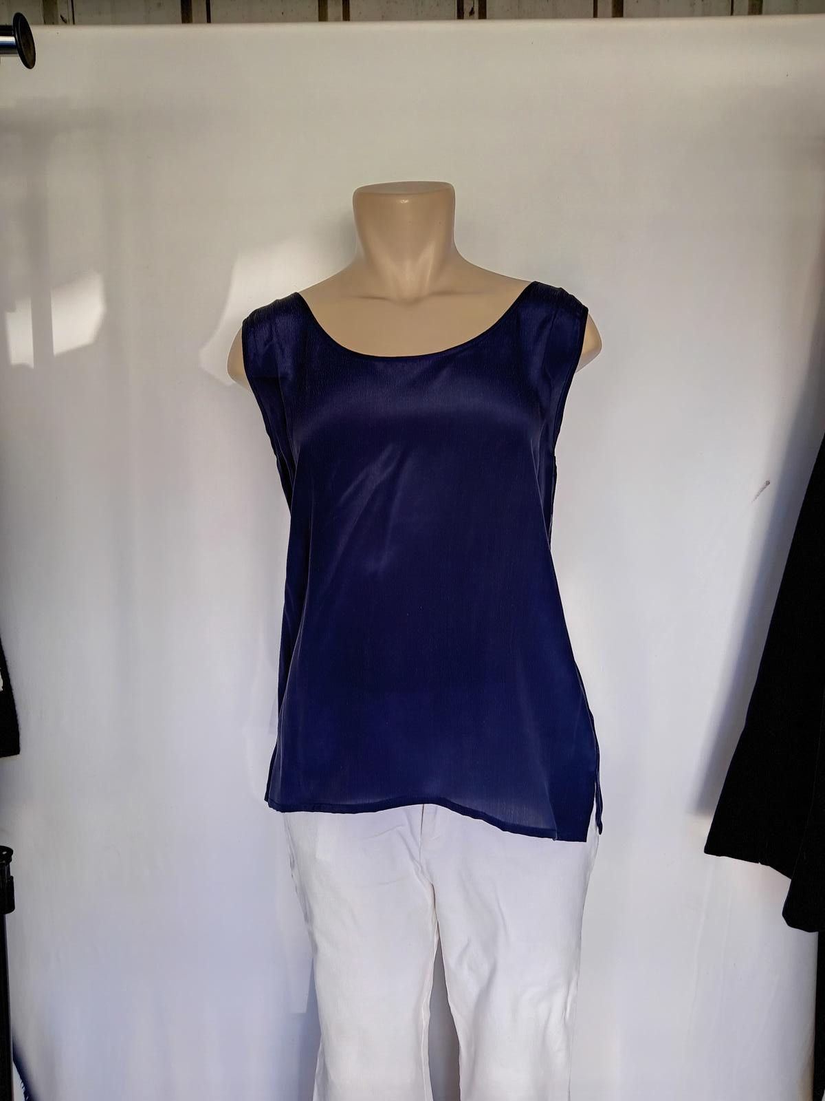 Designer Varina L Women's Navy Sleeveless Top Size M / US 6-8 / IT 42-44 - 1 Thumbnail