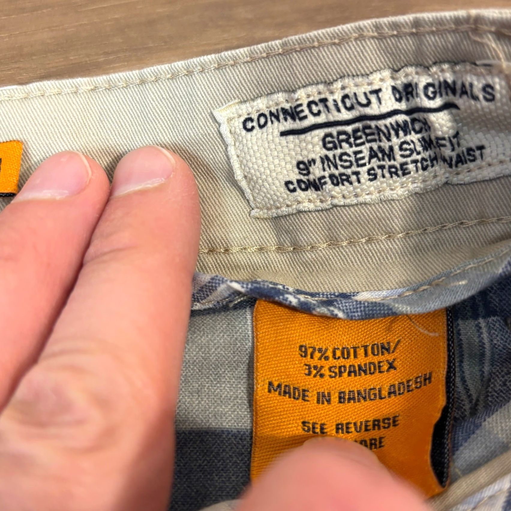 Vintage Tailor Vintage Shorts Mens 31 Beige Slim Fit 9 Inch Inseam Chino Short Size US 31 - 3 Thumbnail