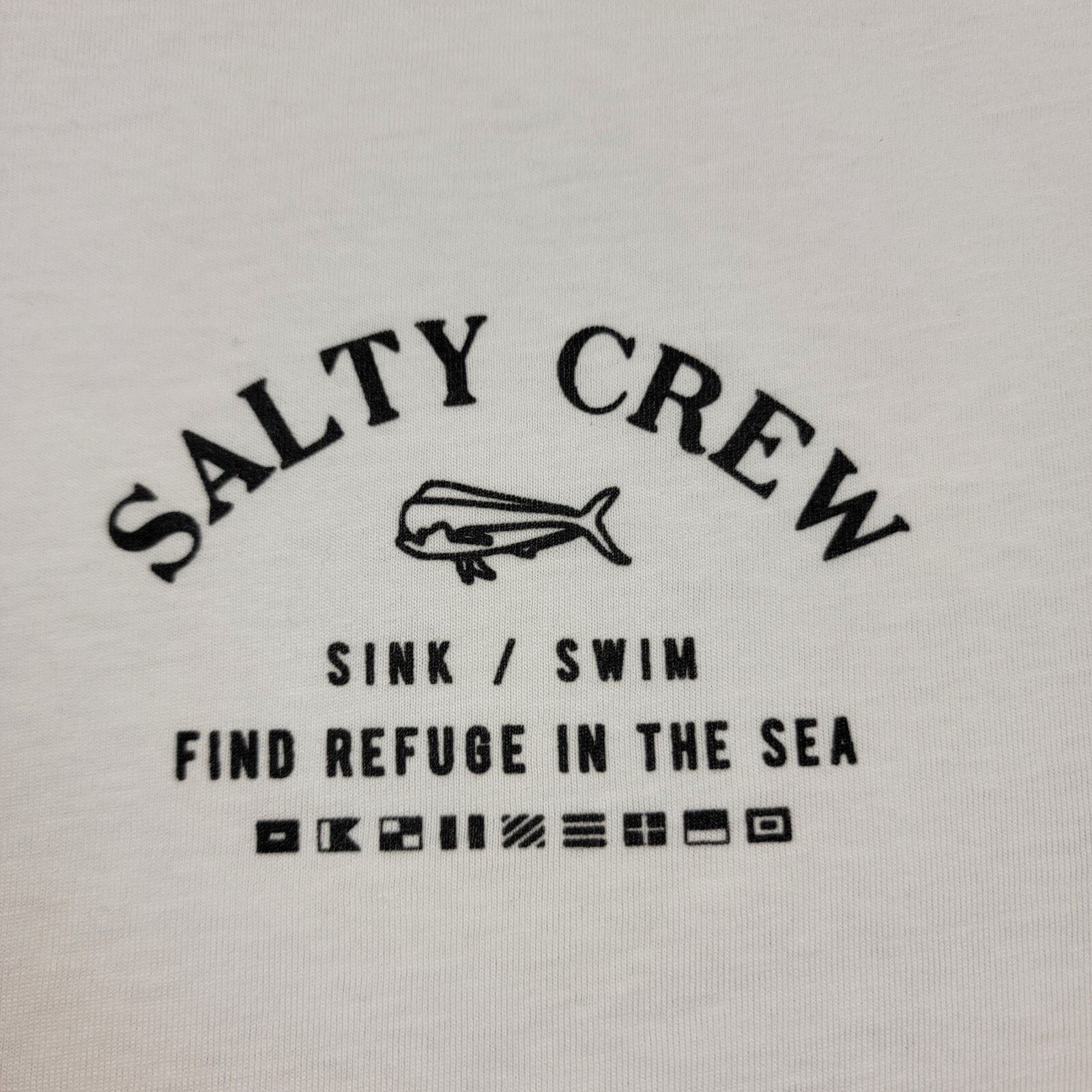 GOAT Crew Salty Crew Find Refuge in the Sea T-Shirt White Sz XL (924) Size US XL / EU 56 / 4 - 4 Thumbnail