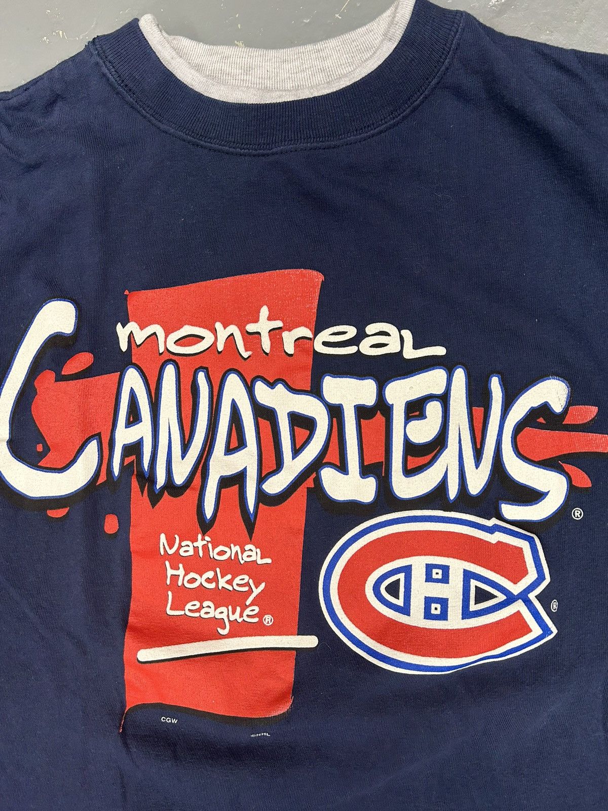 NHL × Vintage Crazy Vintage 90s Navy Montreal Canadians NHL Tee Shirt Size US XL / EU 56 / 4 - 2 Thumbnail