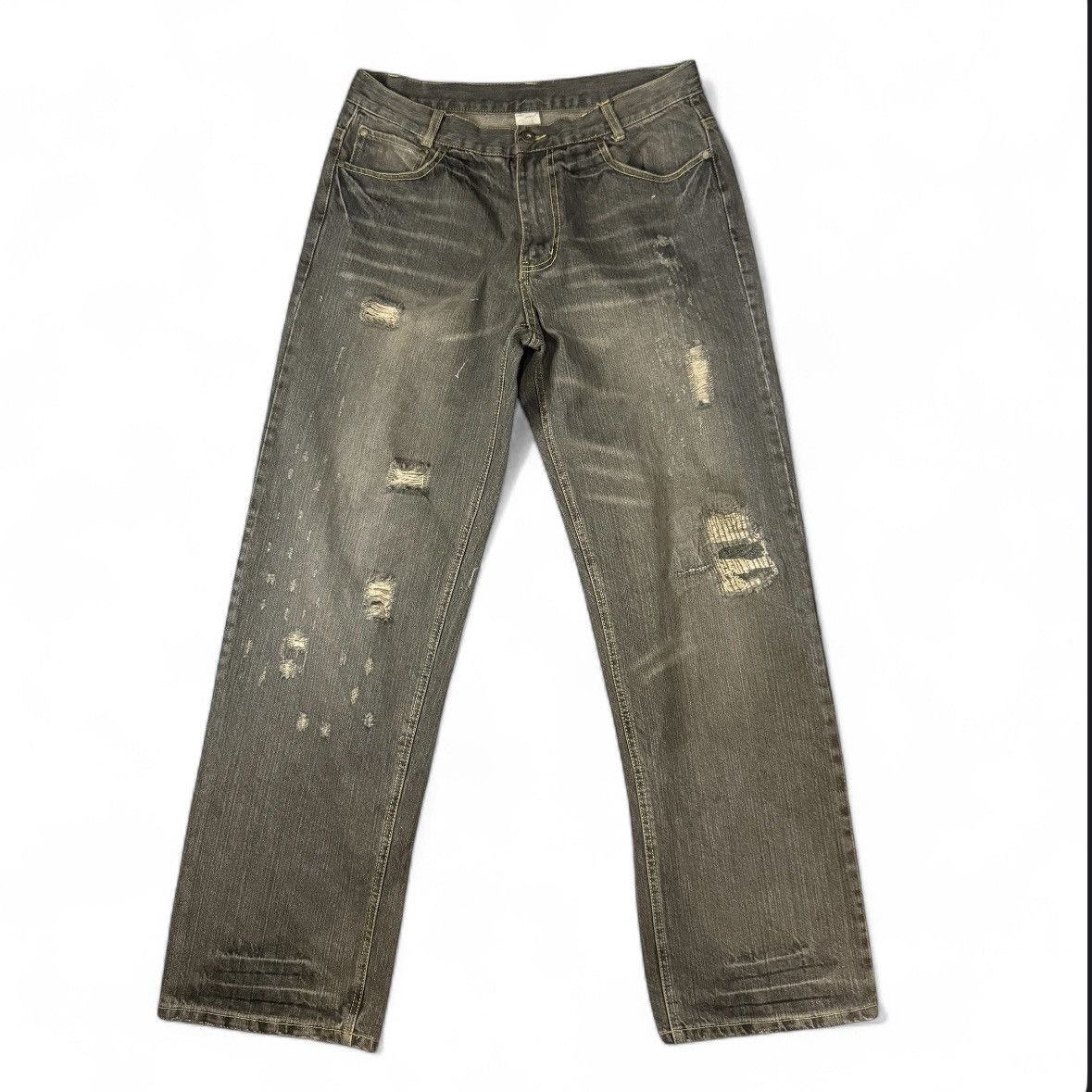Japanese Brand 🔥🇯🇵 Vintage 90s Baggy Distressed Ill Pant Size US 34 / EU 50 - 1 Thumbnail