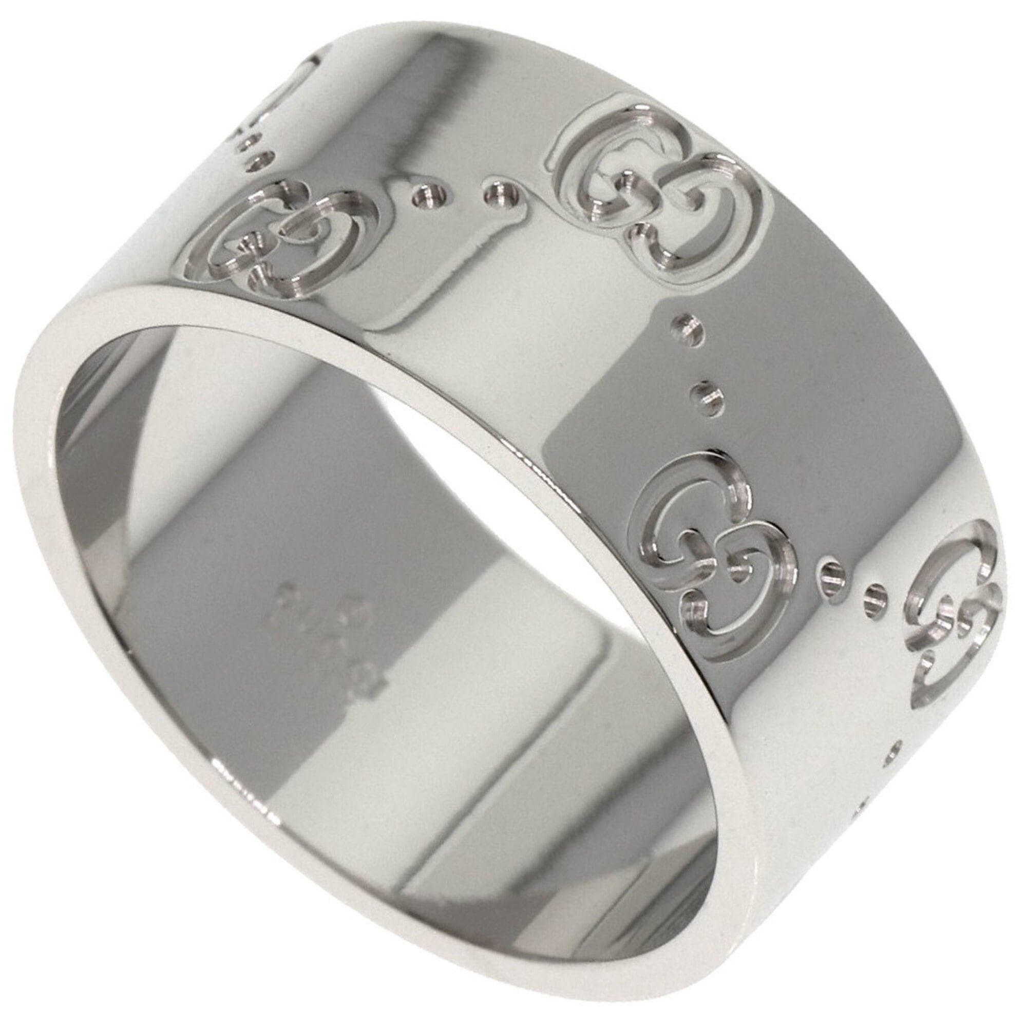 Gucci Gucci GG Icon Wide #13 Ring, 18K White Gold, Women's GUCCI Size ONE SIZE - 1 Thumbnail