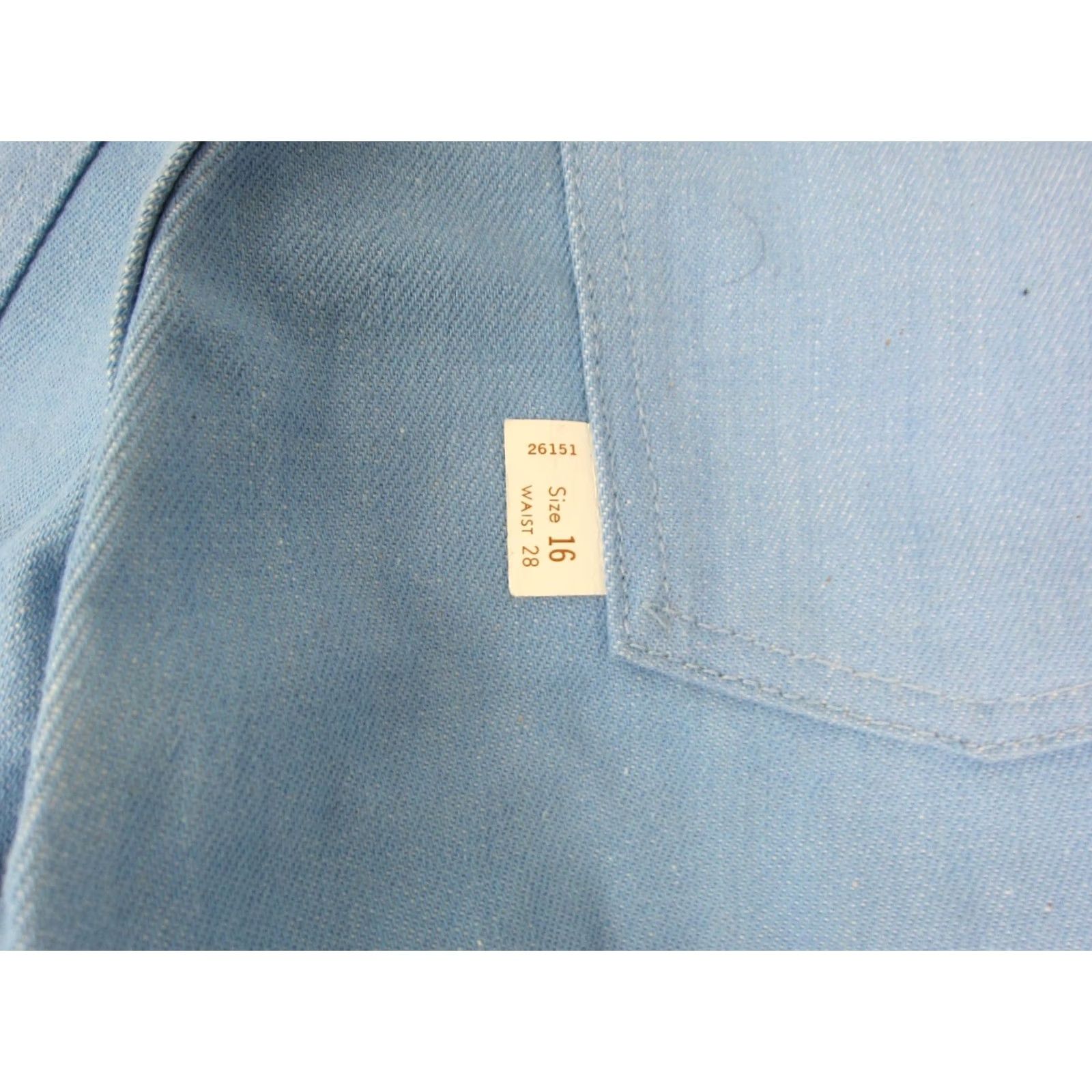 Farah VINTAGE Farah Pants Teens 16 W28 L29 Blue Flared Deadstock 70s NOS Disco Size 38" / US 16 / IT 52 - 5 Thumbnail