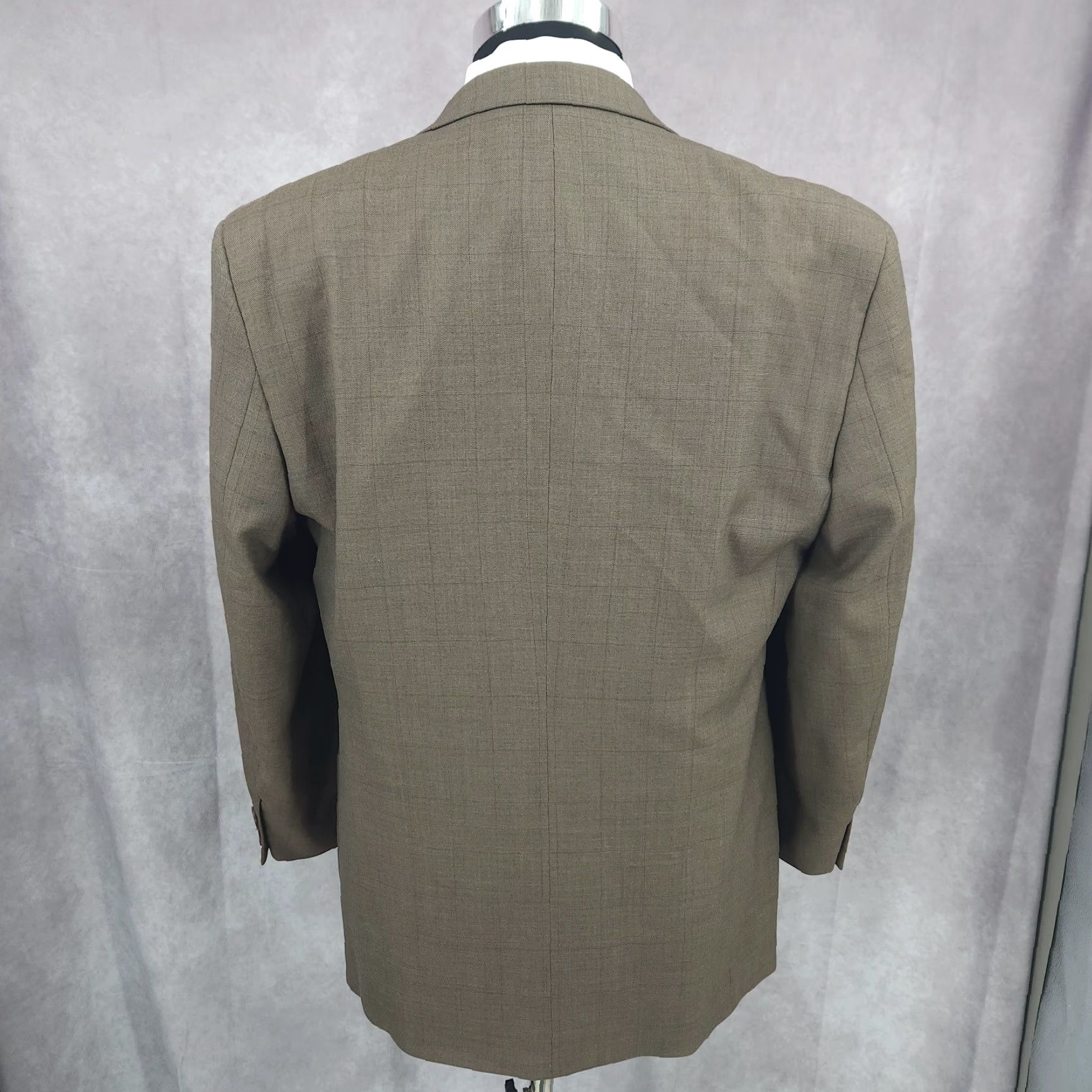 Vintage Versini Blazer Mens 42 Green Windowpane Plaid Sport Coat Jacket Size 42R - 5 Thumbnail