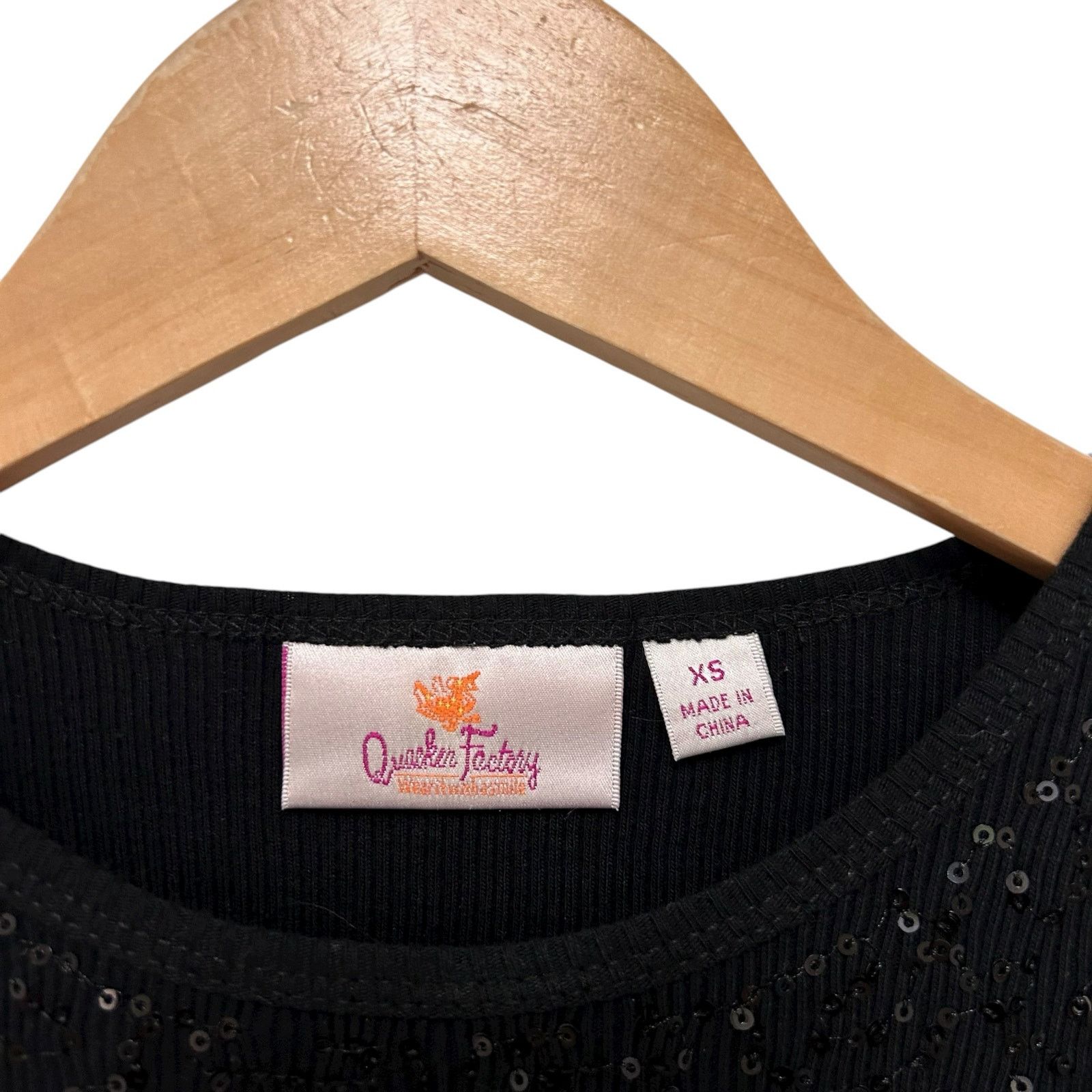 Other Quacker Factory Black Sequin 3/4 Sleeve Shirt Sz XS Size XS / US 0-2 / IT 36-38 - 3 Thumbnail