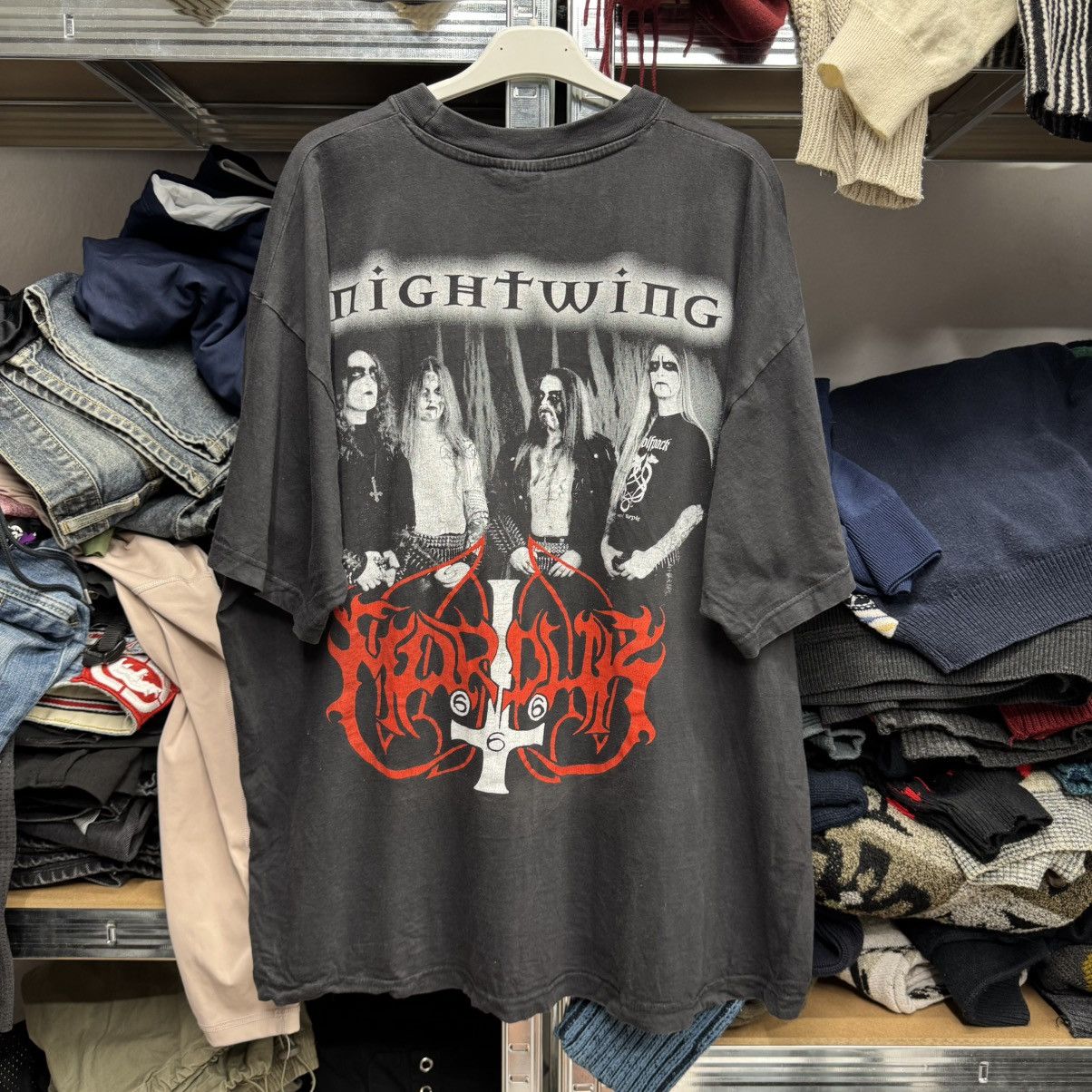 Vintage Vintage Marduk Nightwing 1998 Black Metal Band Tee Trashed Size US XL / EU 56 / 4 - 1 Thumbnail