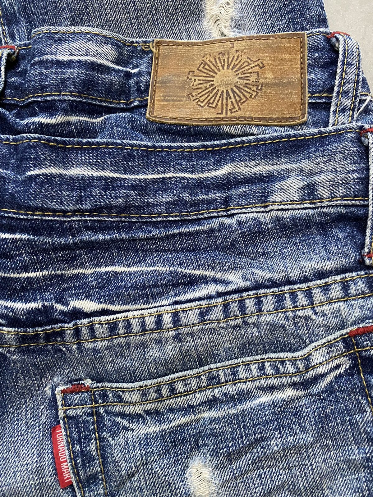 Japanese Brand × Tornado Mart THRASHED DOUBLE WAIST RIPPED DESIGN TORNADO MART Size US 29 - 9 Thumbnail