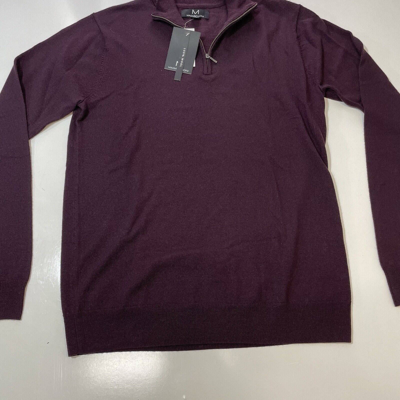 Magaschoni Magaschoni Men’s Merino Wool Crewneck Pullover Zip Sweater Size US M / EU 48-50 / 2 - 3 Thumbnail