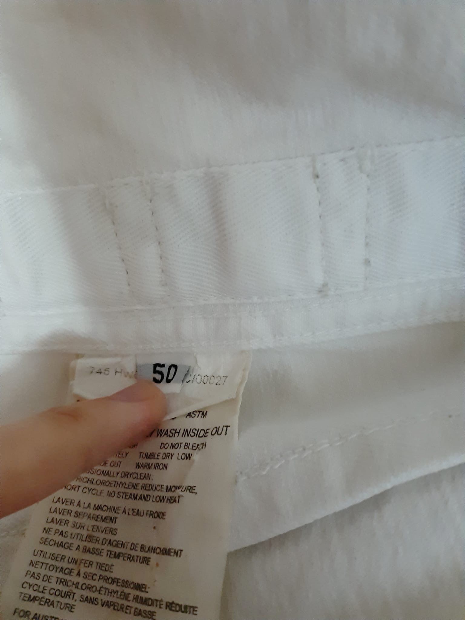 Helmut Lang SS 2004 White Broken Denim Concealed Jacket