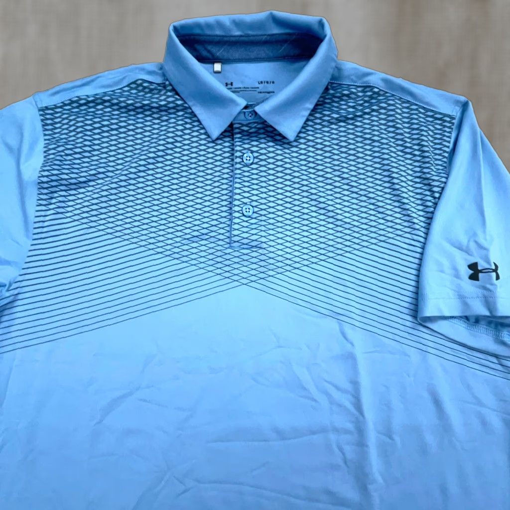 Under Armour Under Armour Polo Shirt Men L Blue Black Loose Golf Tennis Performance HeatGear Size US L / EU 52-54 / 3 - 1 Thumbnail