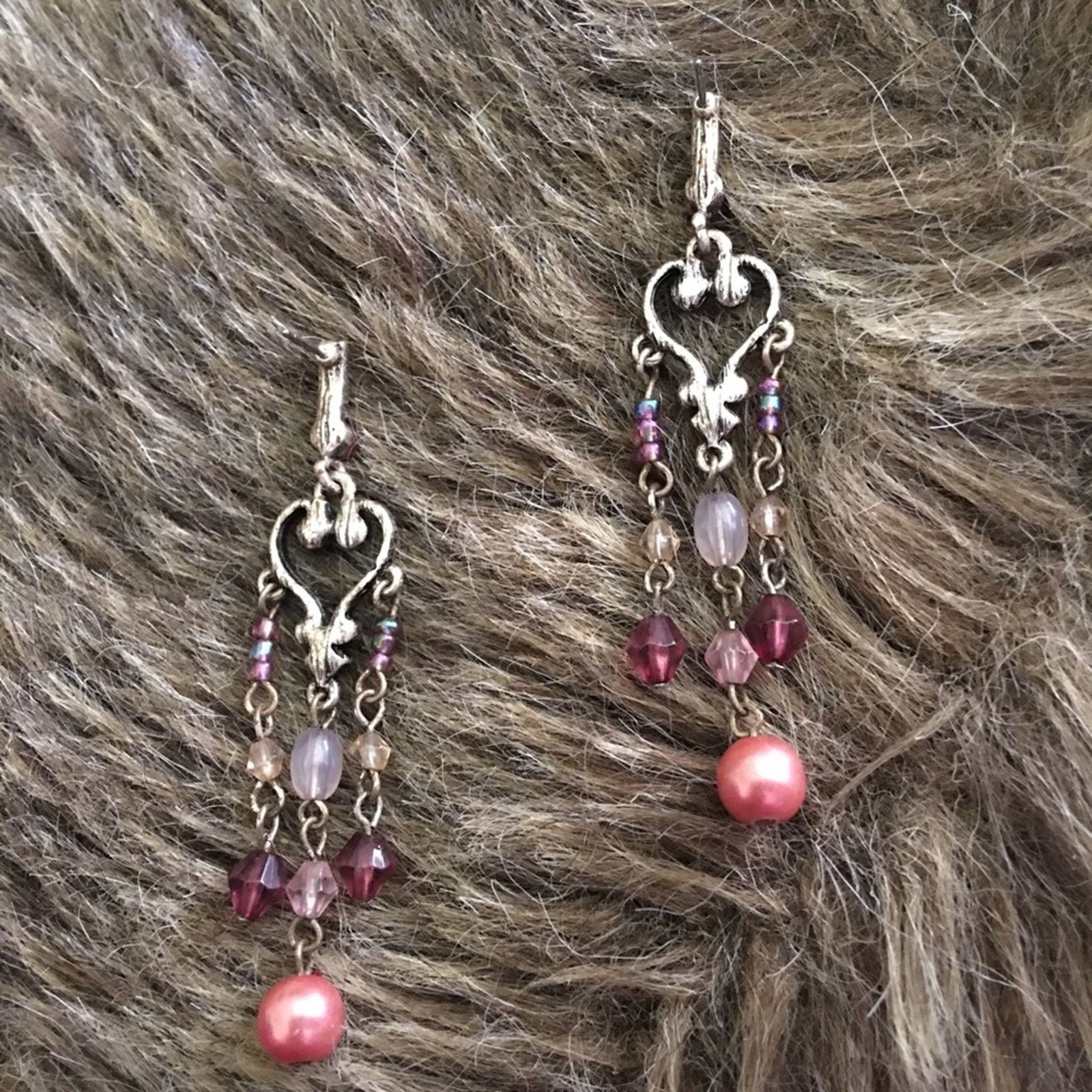 Jewelry Antique style rhinestone pearl chandelier earrings Size ONE SIZE - 4 Thumbnail