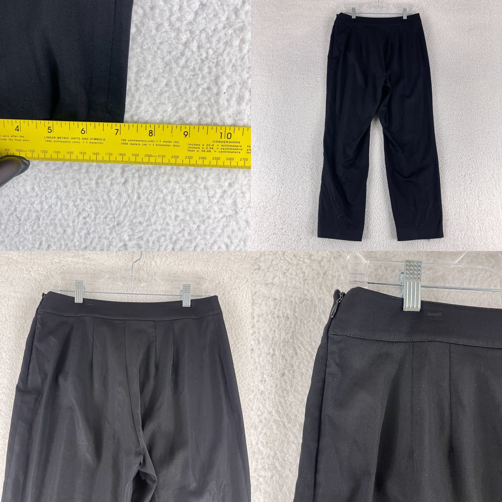 St. John St. John Dress Pants Womens Size 8 Black Straight Leg Wool Mid-Rise Side Zipper Size 30" / US 8 / IT 44 - 9 Thumbnail