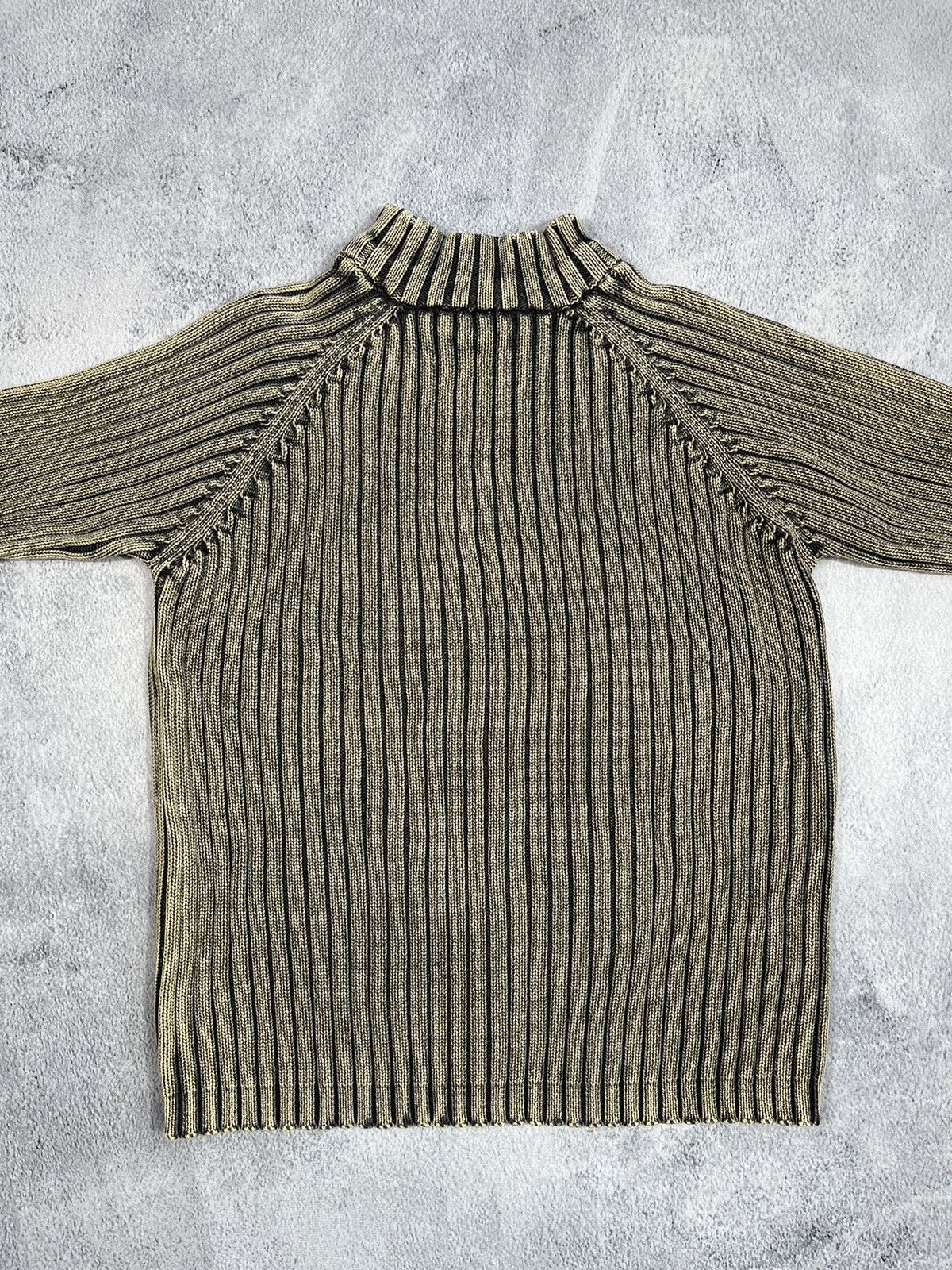 Vintage Y2K Japanese ribbed 1/4 zip sweater streetwear S