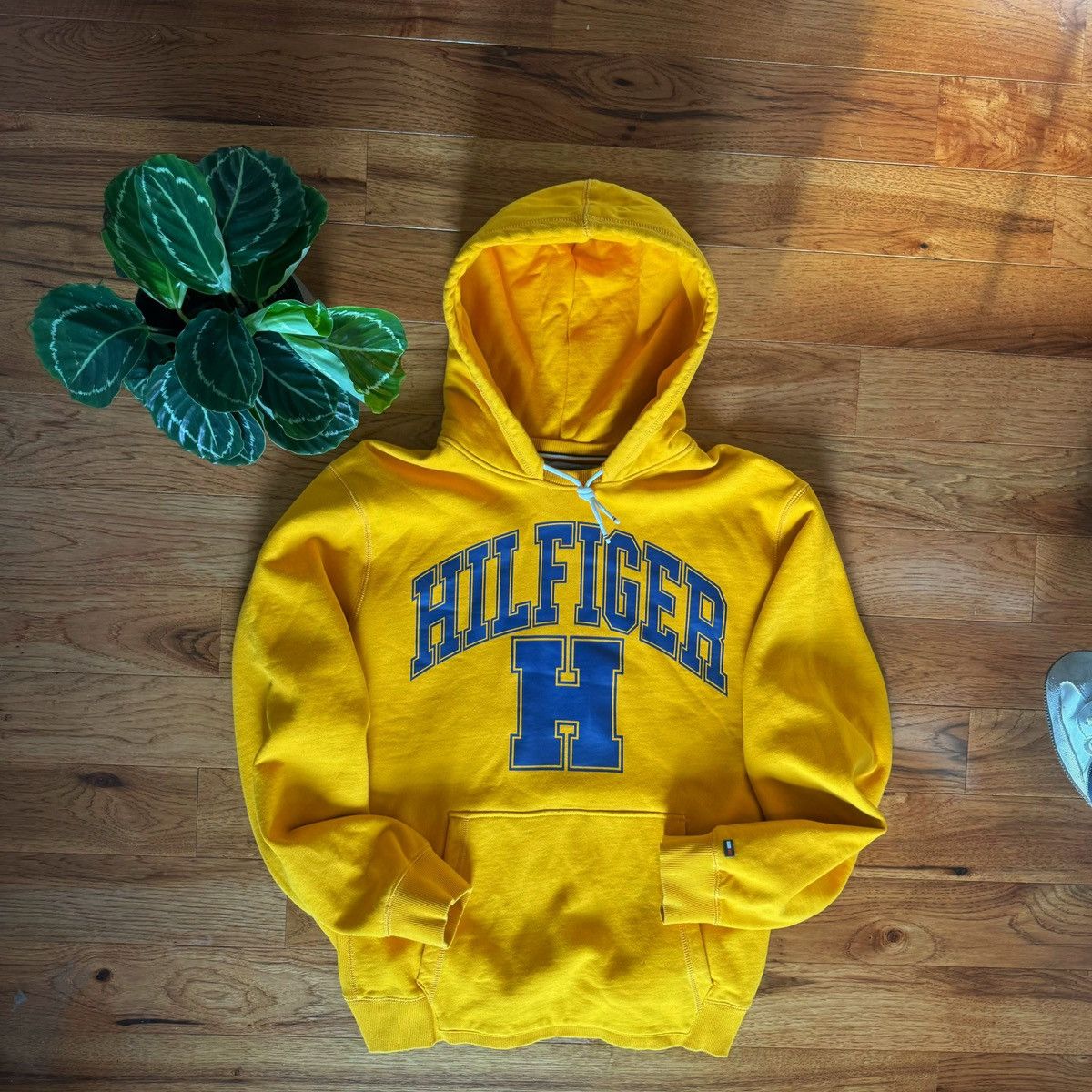 image of Tommy Hilfiger T. Hilfiger Hoodie || Crew Collar Hoodie || Oversized in Yellow, Men's (Size XL)