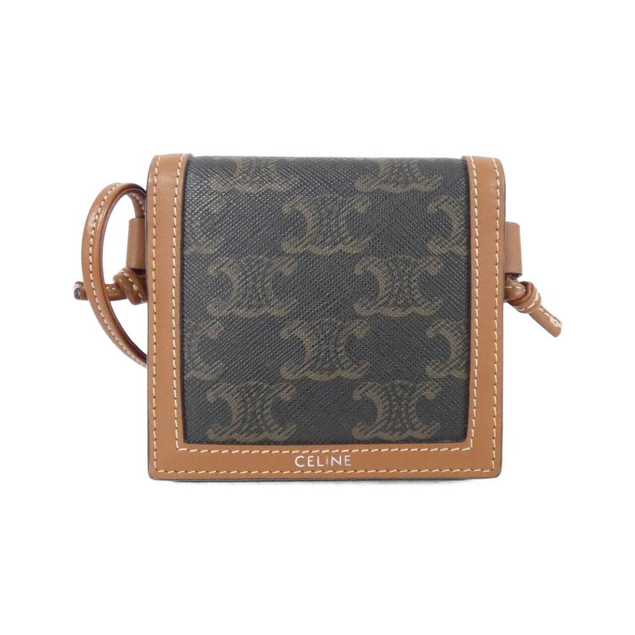 Celine Celine Celine Triomphe Canvas Calf Shoulder Wallet Leather Short Wallet 10L252EV2 DUTY FREE for USA Size ONE SIZE - 1 Thumbnail