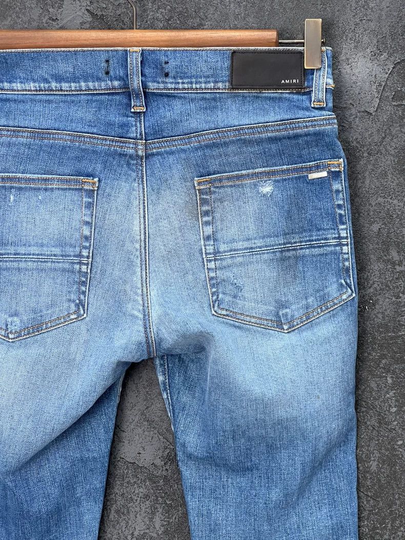 Amiri Amiri Blue Destroyed Denim Jeans Size US 30 / EU 46 - 6 Thumbnail
