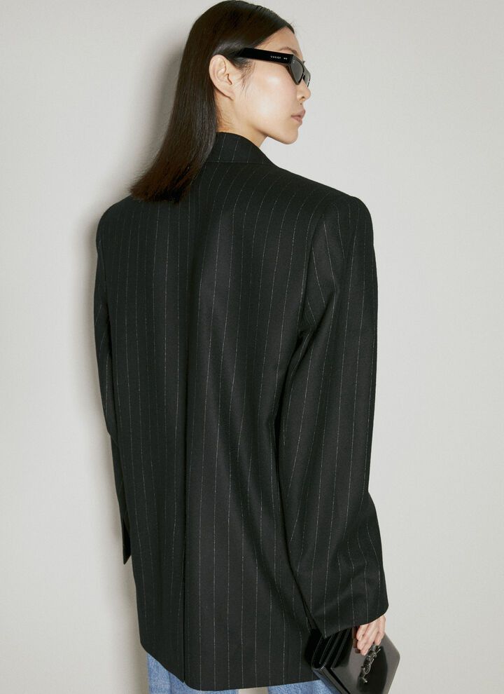 Saint Laurent Paris o1bcso1str1124 Oversized Jacket in Black Size XS / US 0-2 / IT 36-38 - 7 Thumbnail