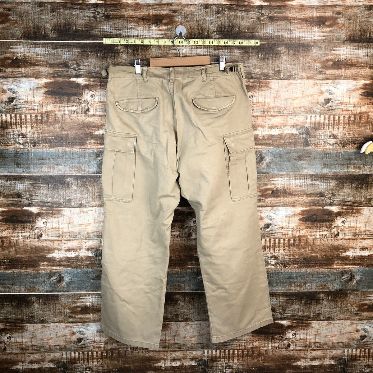 Japanese Brand Back Number Cream Cargo Multipocket Pants #A1423 Size US 33 - 15 Thumbnail