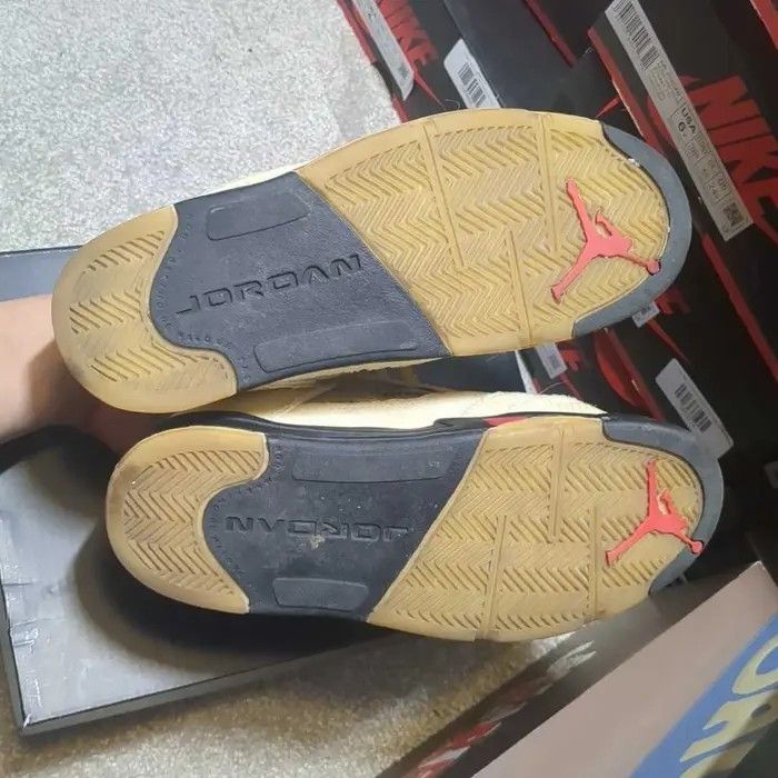 Jordan Brand Off-White x Air Jordan 5 Retro SP PS 'Sail' Size 3 US Y Box Size US 4.5 / IT 34.5 - 5 Thumbnail