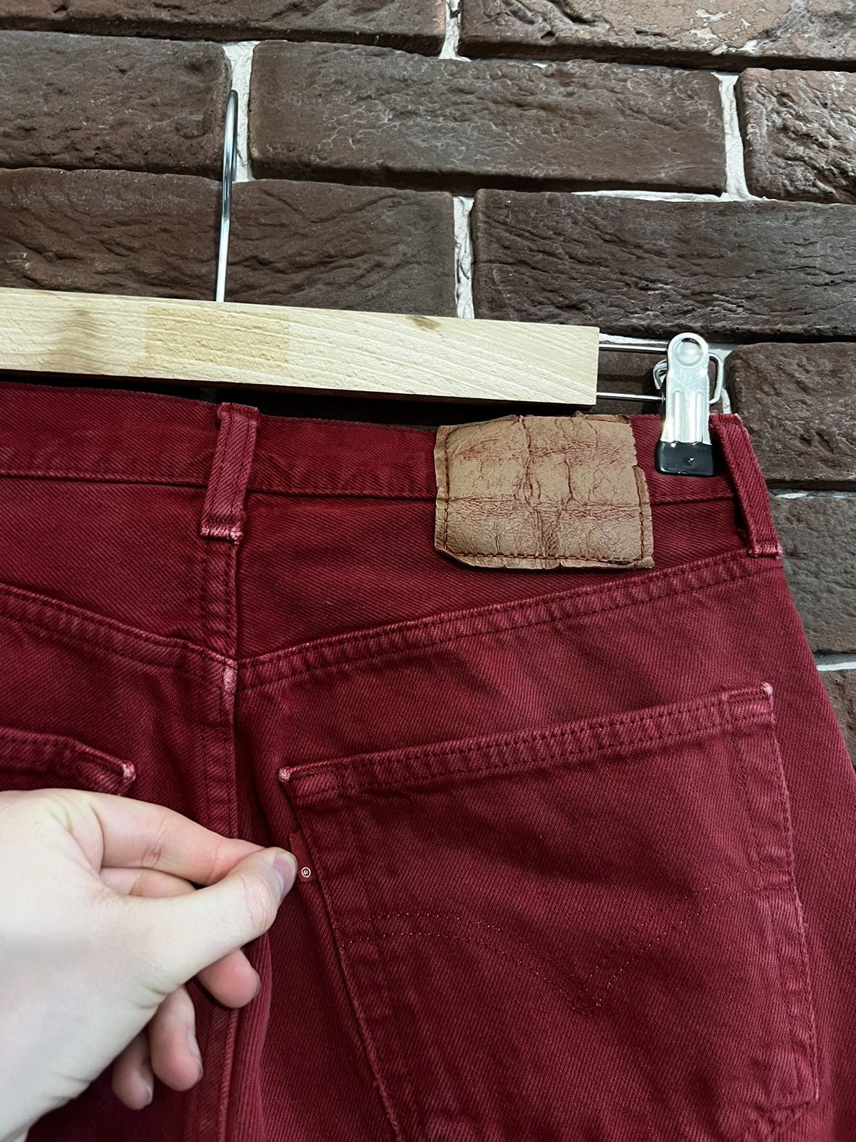 Levi's Rare Vintage 90s Levi’s 501 30x32 Red Denim Jeans Pants Size US 30 / EU 46 - 9 Thumbnail