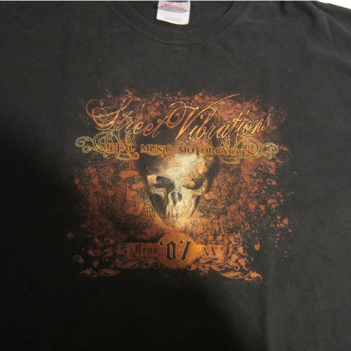 Hanes Vintage 2007 Street Vibrations Reno Skull Graphic Tee XL Size US XL / EU 56 / 4 - 3 Thumbnail
