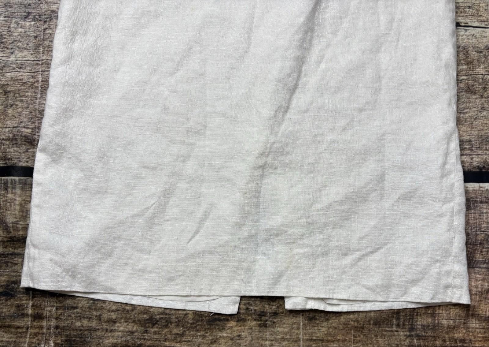 Jennifer Lopez VTG Jenna Skirt Womens Size 8 Linen White Pencil Size 30" / US 8 / IT 44 - 6 Thumbnail