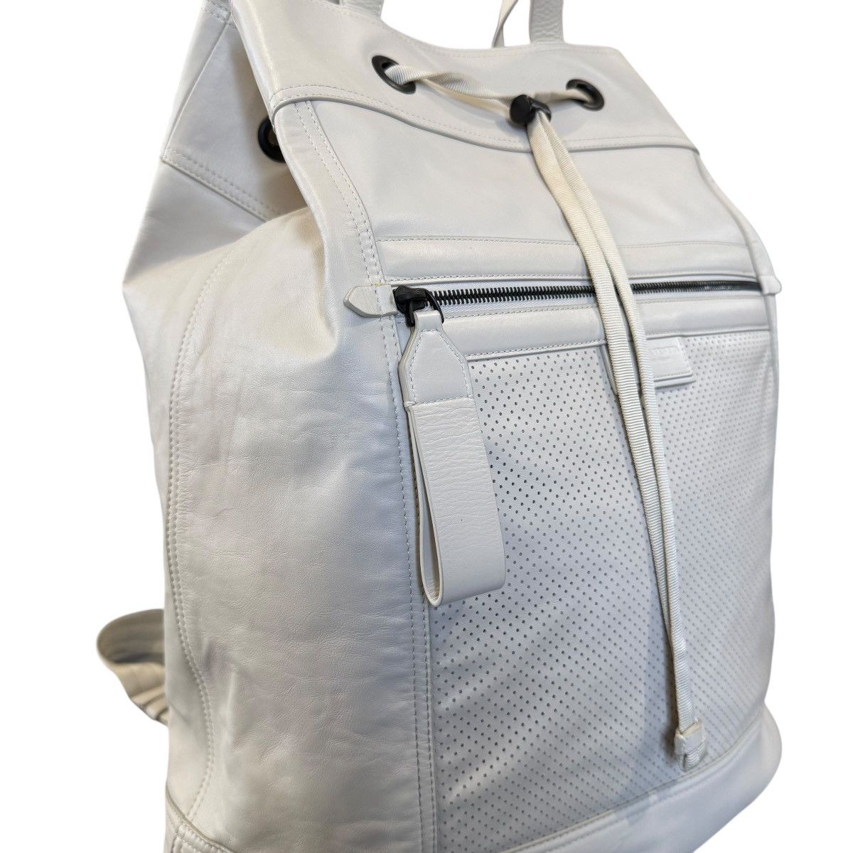 Bottega Veneta Bottega Veneta Ivory Perforated Leather Backpack Size ONE SIZE - 11 Thumbnail