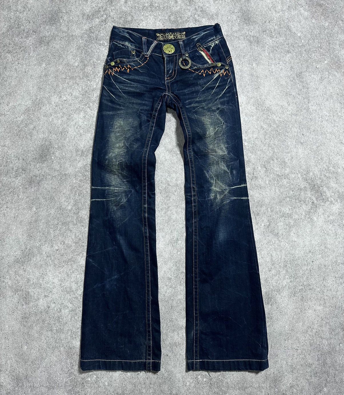 Japanese Brand Japanes Riobera Mudwash Flared Jeans Size US 27 - 1 Thumbnail