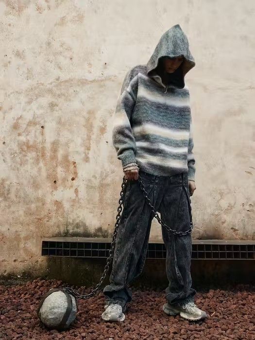Japanese Brand Stripped Pullover Hoodie Size US M / EU 48-50 / 2 - 3 Thumbnail