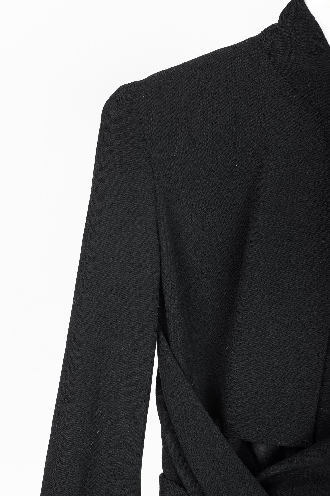 Donna Karan Donna Karan New York Black Wool-Crepe Wrap Blazer Size XS / US 0-2 / IT 36-38 - 5 Thumbnail