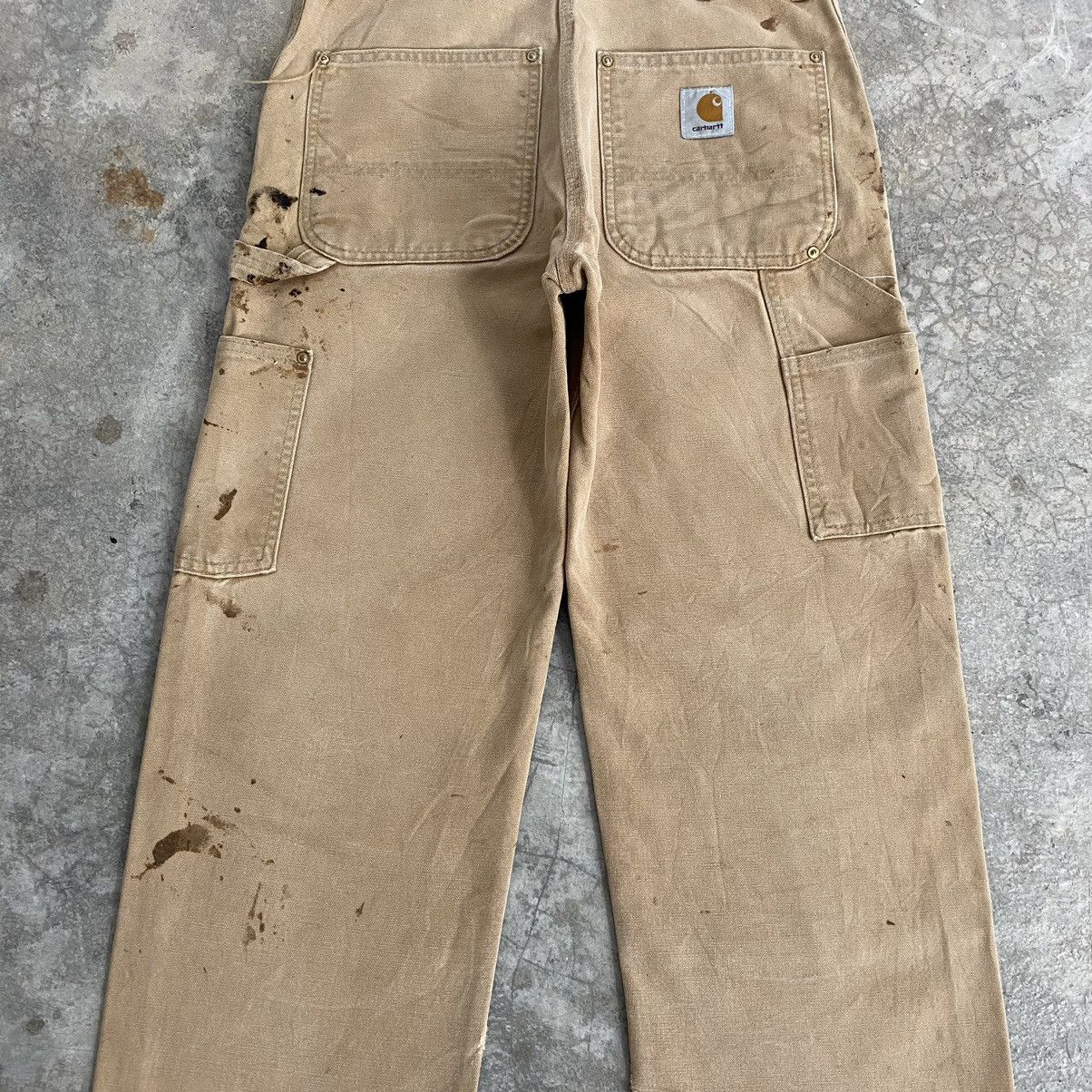 Carhartt VTG Carhartt Double Knee Faded Tan Dirty Carpenter Pants Size US 31 - 21 Thumbnail
