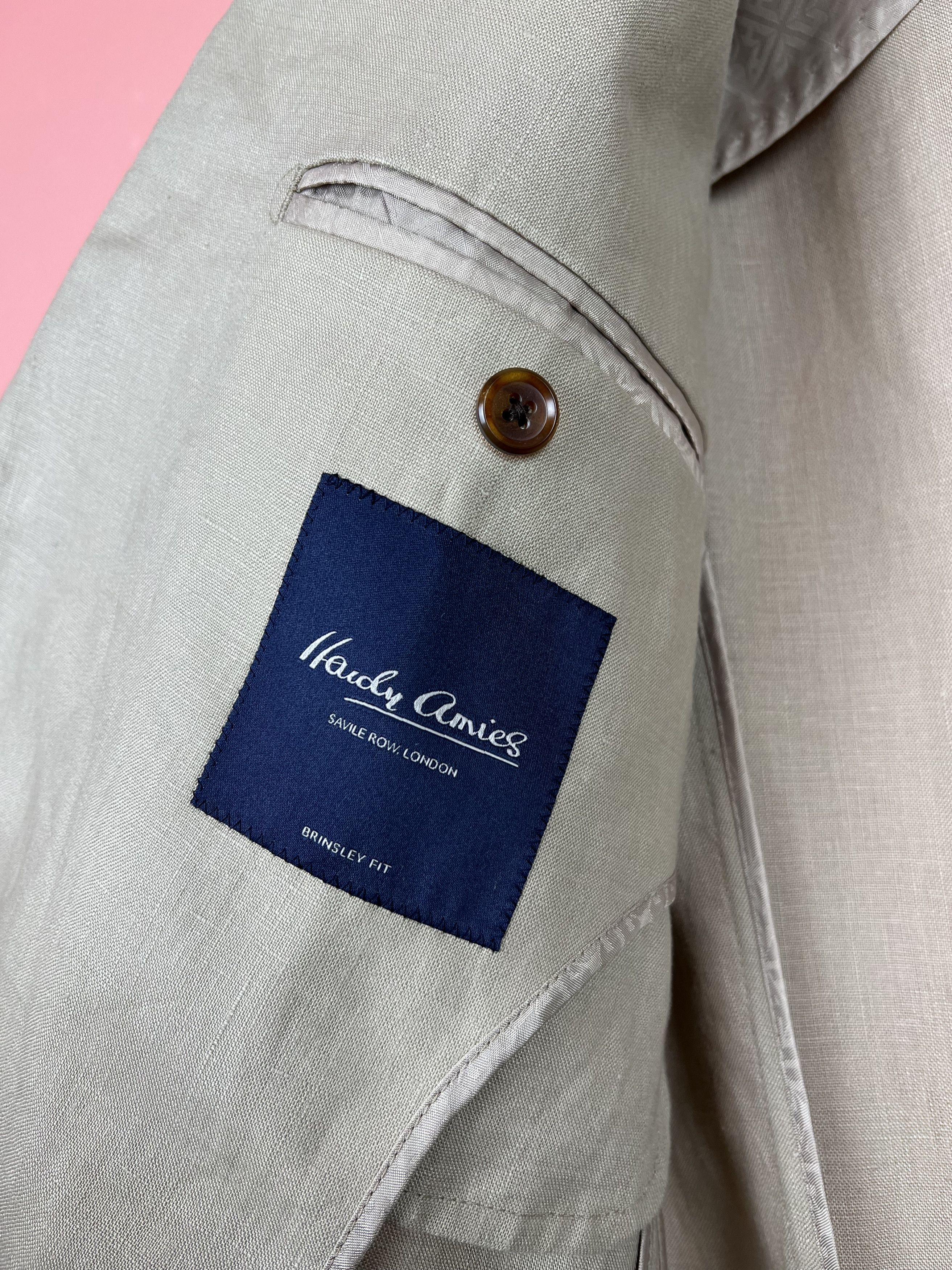 Hardy Amies Hardy Amies blazer luxury linen 52 beige Size 52R - 6 Thumbnail