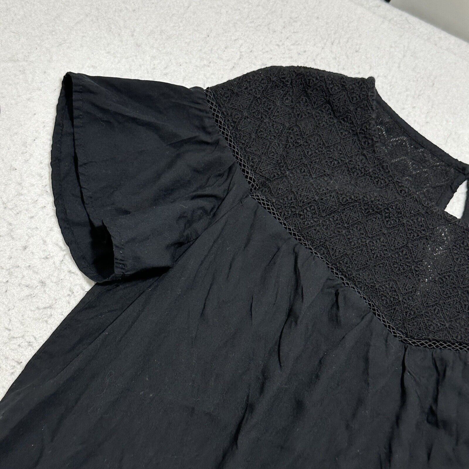 Old Navy Old Navy Medium A-Line Dress Lace Embroidery Trim Black Size M / US 6-8 / IT 42-44 - 5 Thumbnail